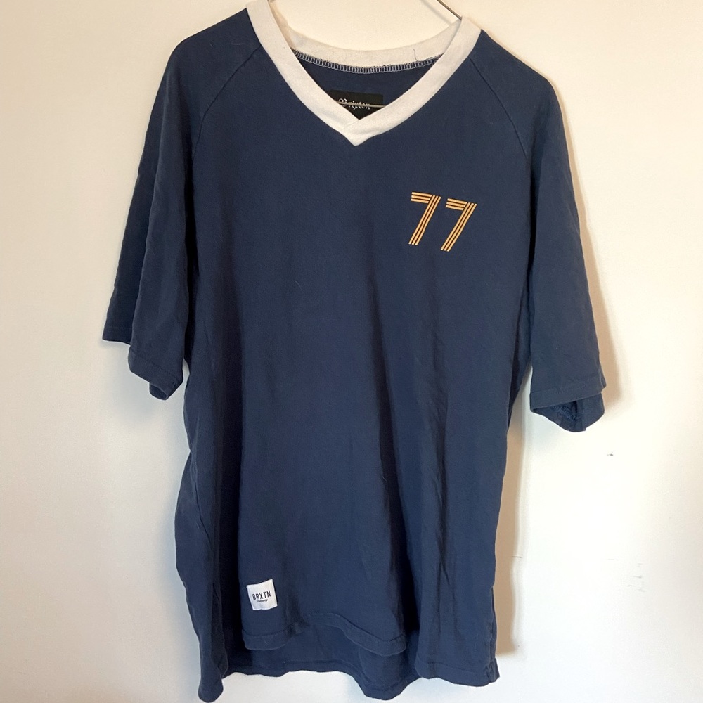 Brixton. Blue Vneck Tshirt.